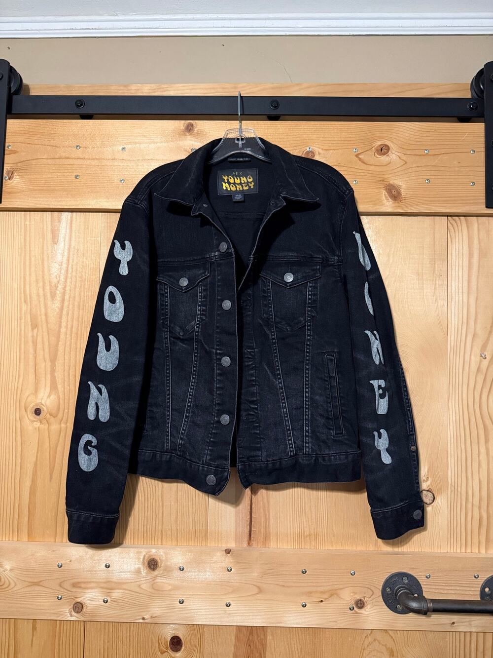 American Eagle Young Money Jacket Black Denim Size S